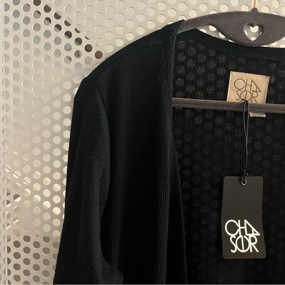 Chaser (sold on Revolve) Love Rib Long Cardigan Size Medium in Black NWT - Picture 11 of 11